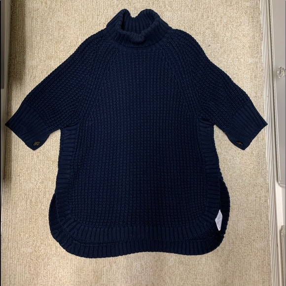 J. Crew Sweaters - J.Crew Navy short sleeve turtle neck knit sweater